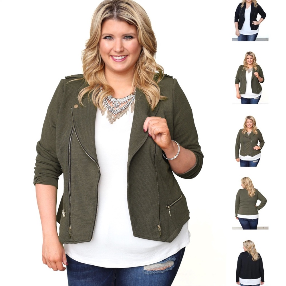 Kiki laRue olive bomber jacket NWT size 2x